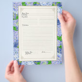 クックブックページブルーアジサイフォーマルレースフローラ チラシ (手)