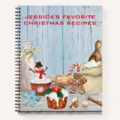 クックブックレシピクリスマス料理ベーキング ノートブック (正面)