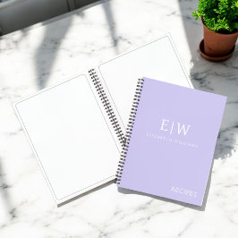 クックブックレシピラベンダーパープルモノグラガーリーム ノートブック