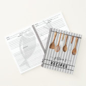 クックブック水彩レシピ器モダンBlue N ノートブック (内部)