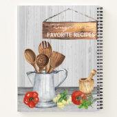 クックブック水彩レシピ器具スプーン木材 ノートブック (裏面)