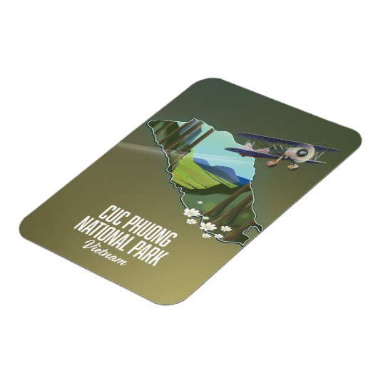 クックプオン国立公園ベトナムの地図 マグネット (左側)