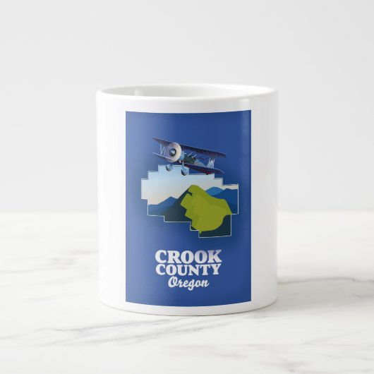 クック郡 オレゴン州 地図 ジャンボコーヒーマグカップ (正面)