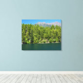 クッシュマン湖とエリノア山3パネルキャンバス キャンバスプリント (インサイチュ (ウッドフロア))