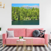 クッシュマン湖とエリノア山3パネルキャンバス キャンバスプリント (インサイチュ (リビング))