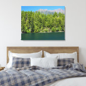 クッシュマン湖とエリノア山3パネルキャンバス キャンバスプリント (インサイチュ (寝室))