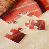 クッションと毛布と窓辺で眠る猫 ジグソーパズル (側面)