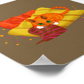 クッションに幾何リラックスジンジャーキャット ポスター (角)