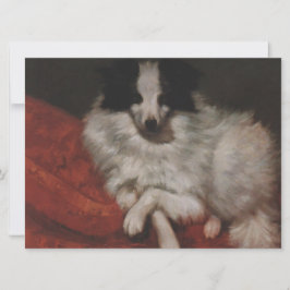 クッションに座ったふわふわの犬（ギュスターブクールベット） カード