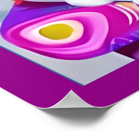 クッションに描かれた白黒のタキシード猫 ポスター (角)