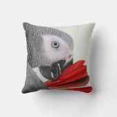 クッションのコンゴのアフリカ灰色の灰色のオウム クッション (裏面)