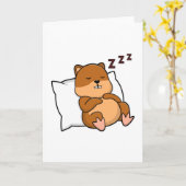 クッションのハムスター カード (黄色い花)