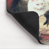 クッションの彼女の子ネコを持つ猫 マウスパッド (コーナー)