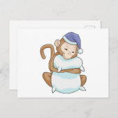 クッションの猿とねぼすけ ポストカード (正面/裏面)