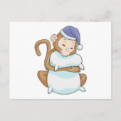 クッションの猿とねぼすけ ポストカード (正面)