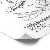 クッションインソールシューズ1906パテントアートホワイト紙 ポスター (角)