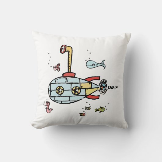 クッションウォー航海のターの下にかわいい潜水艦 クッション (正面)