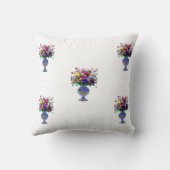 クッションカバー 花柄デザイン クッション (裏面)