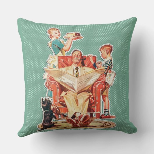 クッションレトロヴィンテージファミリー クッション (裏面)