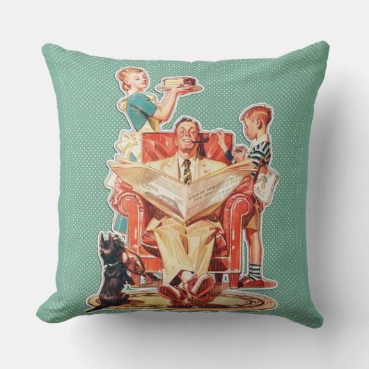 クッションレトロヴィンテージファミリー クッション (正面)