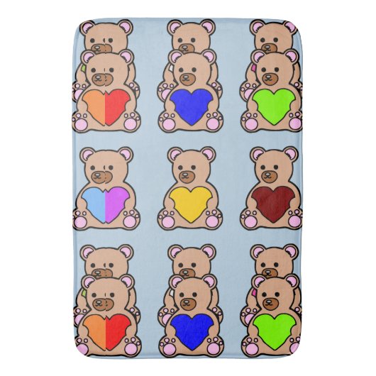 クッション柔らかく豪華な記憶泡、テディベア バスマット (正面縦)