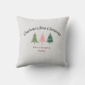 クッション – 初めてのクリスマス=カスタマイズ文字と写真 (裏面)