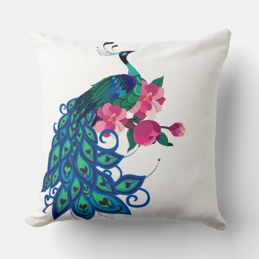 クッション - 孔雀 (正面)