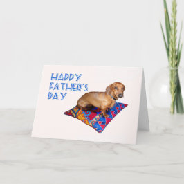 クッション、幸せな父の日のダックスフント カード