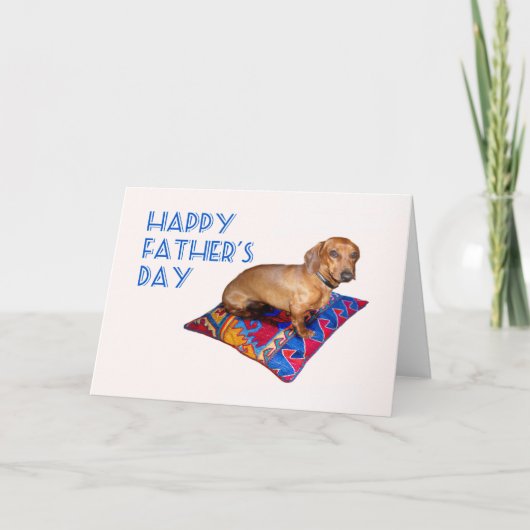 クッション、幸せな父の日のダックスフント カード (正面)