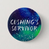 クッシングの生存者のカスタマイズ可能な銀河系ID 缶バッジ (正面)