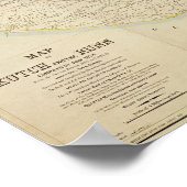 クッチとランの地図，インド， 1854 ポスター (角)