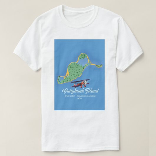クッチンク島ゴスノールド,マサチューセッツ州の地図 Tシャツ (デザイン正面)