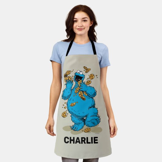 クッパーソナライズされたキーモンス熱狂するターCookie エプロン (着用した状態)
