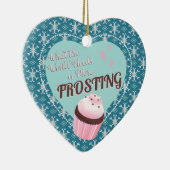 クップケーキの世界はパンのクリスマスにつや消しを増やす必要がある セラミックオーナメント (右)