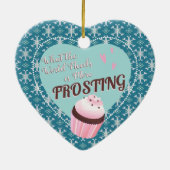 クップケーキの世界はパンのクリスマスにつや消しを増やす必要がある セラミックオーナメント (裏面)