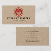 クップケーキ·スタンプ·ロゴ·ラスティック·クラフトの名刺 名刺 (正面/裏面)