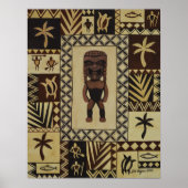 クティキハワイアン戦争の神ペトログリフポスター ポスター (正面)