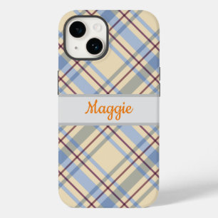 クティモノグラムのタータンチェックプレイドファッションパターン Case-Mate iPhone 14ケース