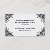 クテイの花柄（青） 名刺 (裏面)