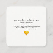 クテシー金ゴールドハート スクエア名刺 (裏面)