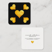 クテシー金ゴールドハート スクエア名刺 (正面/裏面)