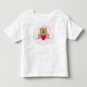 クテリンベビーガールエンジェルベアーオンクラウド トドラーTシャツ