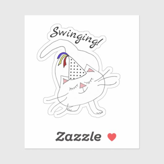 クテ子猫パーティーホワイトキャット シール (シート)