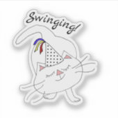 クテ子猫パーティーホワイトキャット シール (正面)