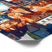 クトナホラチェコヴィンテージ旅行イラストレーション ポスター (角)