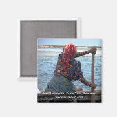 クナの女性パドリング、東レモンズ、クナ・ヤラ マグネット (正面/裏面)