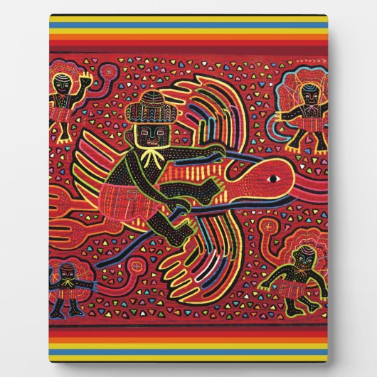 クナインディアンが赤ちゃんを運ぶデザイン フォトプラーク (正面)