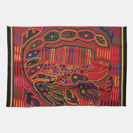 クナインディアンイグアナモラ キッチンタオル (横)