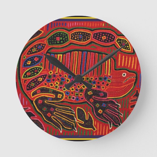 クナインディアンイグアナモラ ラウンド壁時計 (正面)