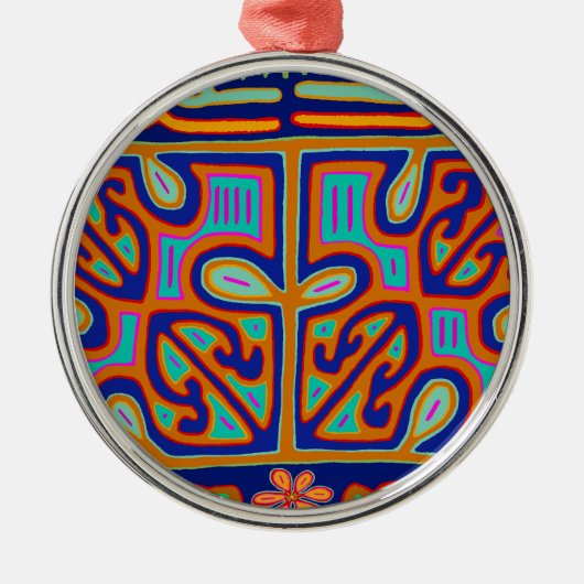 クナインディアンオルゴール – San Blas Mola メタルオーナメント (正面)